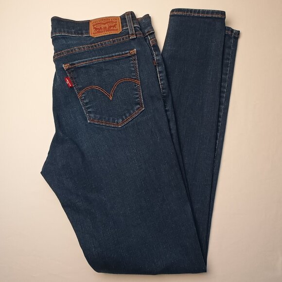 Levi's 710 Super Skinny Jeans Size 30/10 Mid Rise Medium Dark Wash - Picture 1 of 9